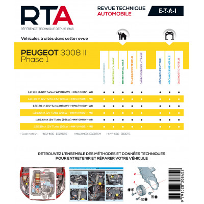 Pack RTA 856 - PEUGEOT 3008 II PHASE 1 (2016 à 2020) 1.2i 130 ch + PDF