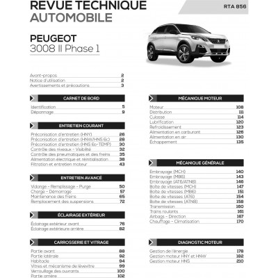 Pack RTA 856 - PEUGEOT 3008 II PHASE 1 (2016 à 2020) 1.2i 130 ch + PDF