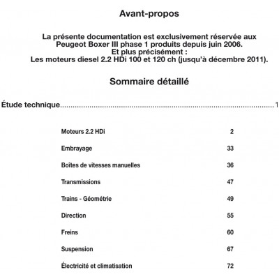 Pack RTA Hors série 20 PEUGEOT BOXER III phase 1 (2006 à 2011) + PDF