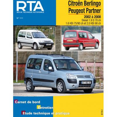 RTA PDF 111 - CITROEN BERLINGO et PEUGEOT PARTNER I phase 2 (2002 à 2008)