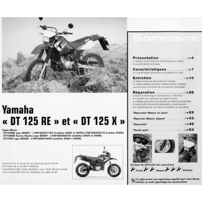 RMT 141 - YAMAHA DT 125 (2004 à 2006) - TRIUMPH moteurs 790 et 865 cm3 (2001 à 2006)