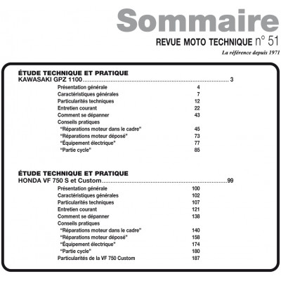 RMT PDF 51 - HONDA VF 750 (1982 à 1983) - KAWASAKI GPZ 1100 et ZX 1100 (1981 à 1984)