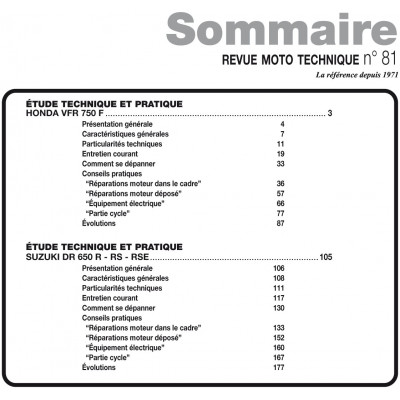 RMT 81 - HONDA VFR 750 (1990 à 1997) - SUZUKI DR 650 (1990 à 1995)
