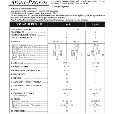 Pack RTA 741 - OPEL CORSA C phase I (2000 à 2003) + PDF