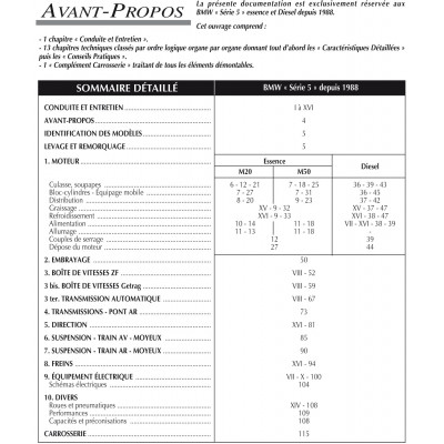 RTA PDF 521 - BMW SERIE 5 III phase 1 (E34) (1988 à 1994)