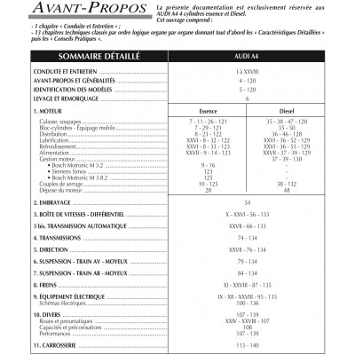 RTA PDF 581 - AUDI A4 I phase 1 (8D) (1995 à 1999)