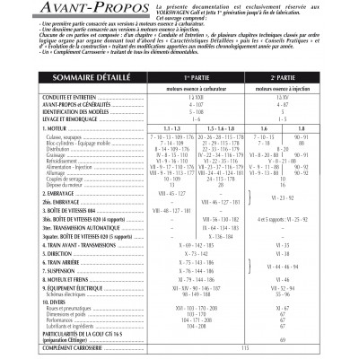 PACK RTA 731 - VOLKSWAGEN GOLF/SCIROCCO/JETTA I (1974 à 1984) - essence + PDF
